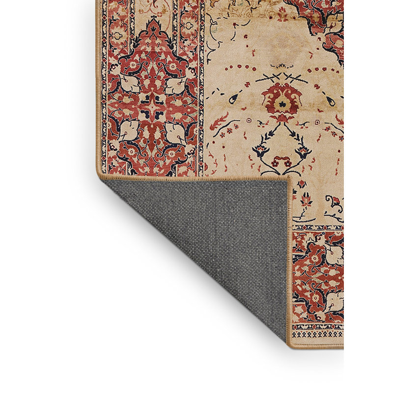 Tapis oriental ivoire / rouge, Rectangle 7 pi x 10 pi