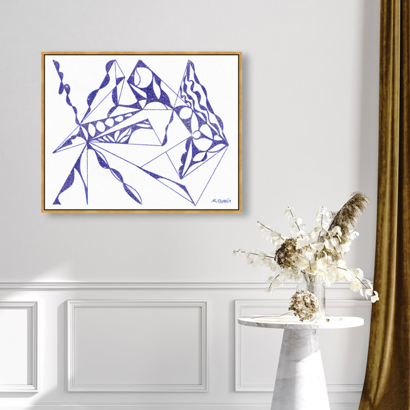 Manuel Roman - Blue Quartz Print by Oliver Gal, 25"H x 31"W, Gold Floater Frame