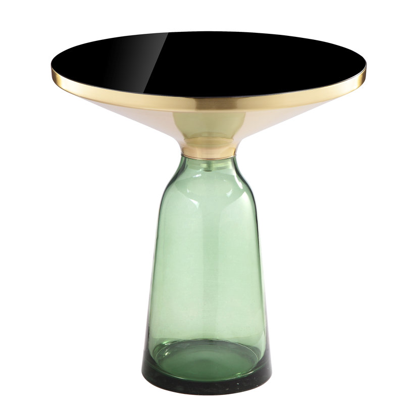 Belinda Side Table Gray Glass, Green