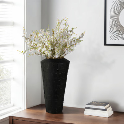 Everly Quinn 27" Canvon Large Black Omix Vase