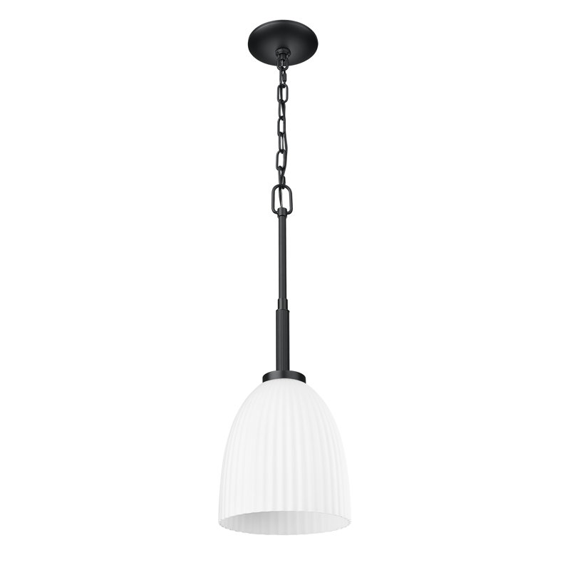Luminaire suspendu 1 lumière Naya, Noir mat, H 14,25 po x l 8 po