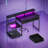 Computer Desk With Recessed Power Outlet And 2-tier Fabric Drawers,gaming Desk With Led Lights, Office Desk With Printer Storage Shelves, Reversible Desk With Monitor Shelf-47642065