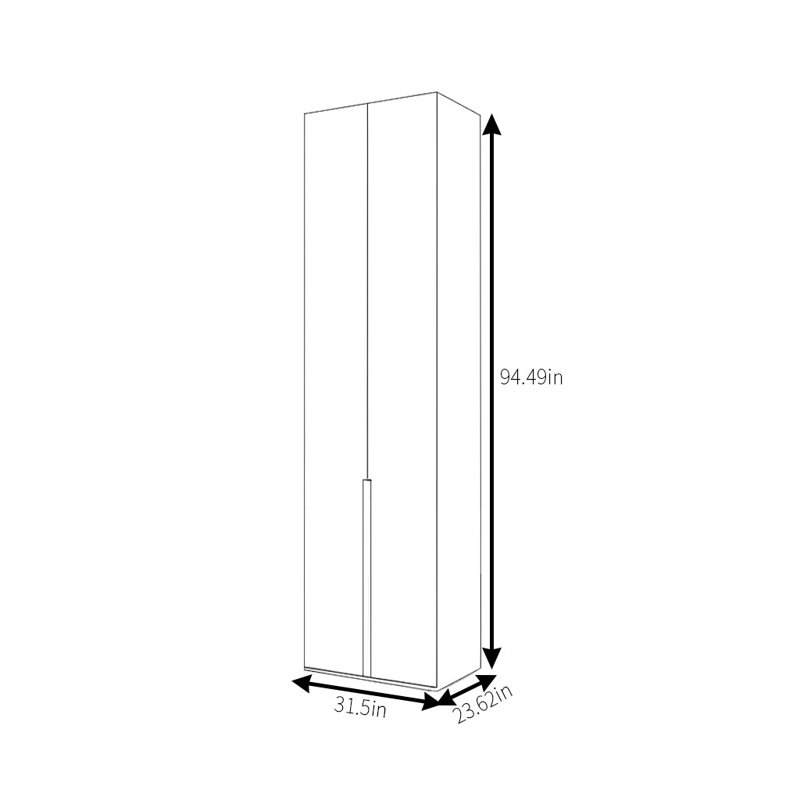 Garde-robe simple de couleur unie, H 94,49 po x l 31,5 po x P 23,62 po