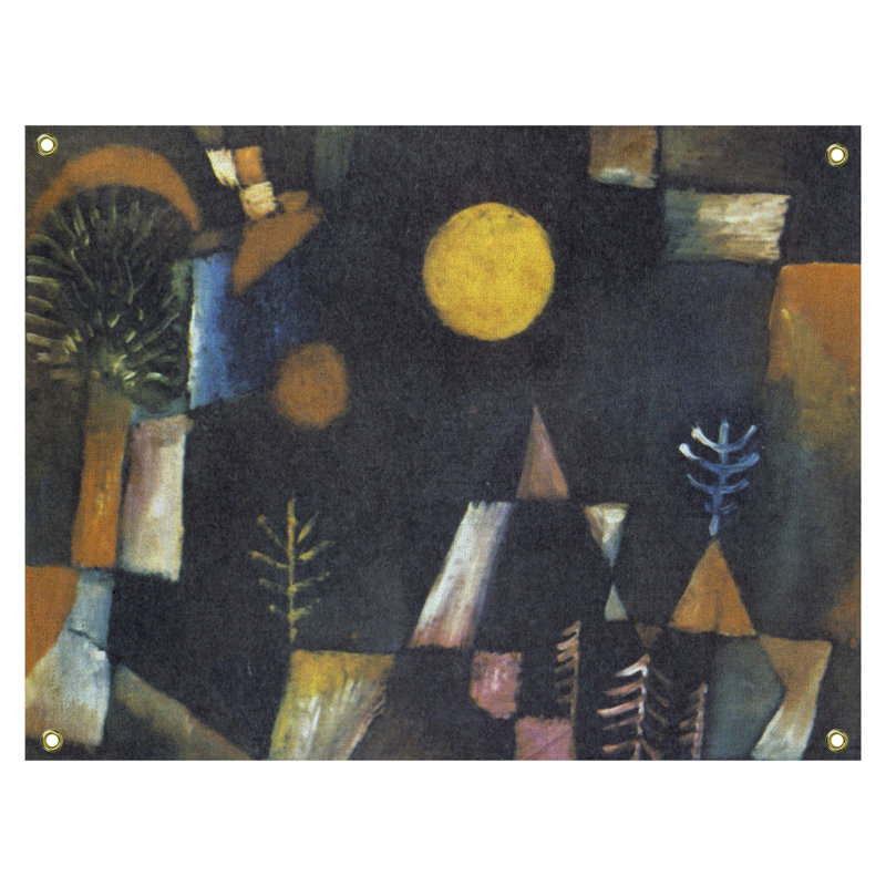 Tapisserie murale full moon Maly, H 81,5 po x l 60,5 po, Jaune