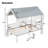 Twin Size Low Loft House Bed With Roof And Two Front Windows , White
