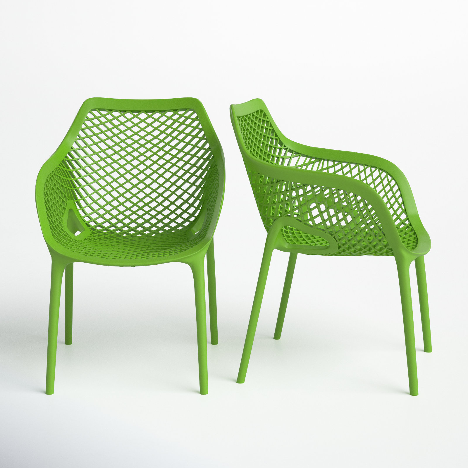 Farrah Stackable Patio Armchair, Tropical Green