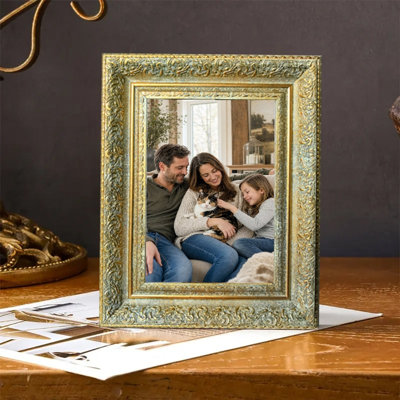 Cadre photo style antique 3 pièces 5 "x 7" doré antique