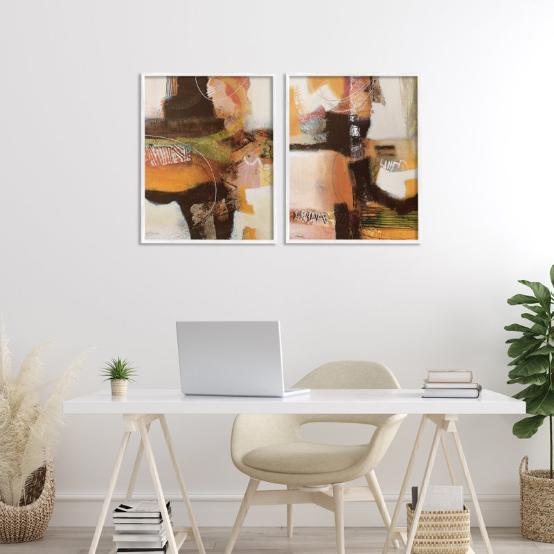 Ensemble de 2 giclées encadrées Cromatismos Contrast Neutrals, par Maurizio Piovan, H 20 po x l 32 po