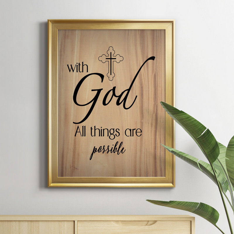 «All Things possible», art textuel sur toile, Or, H 22,5 po x l 30,5 po x P 1,5 po