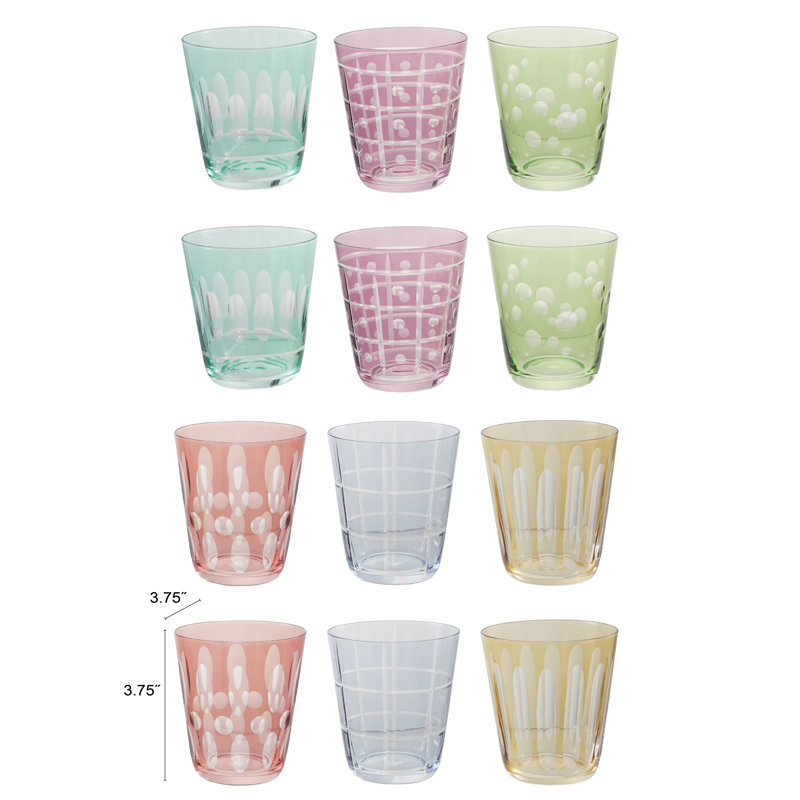 Etched Drinking Glasses With Geometric Designs