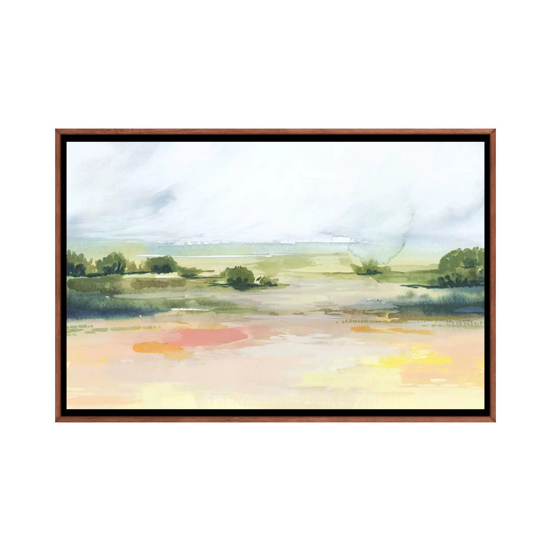 Sunéclairé Marsh I par Grace Popp-reproduction d’art, H 40 po x l 60 po x 1,5 po, Toile classique avec cadre brun