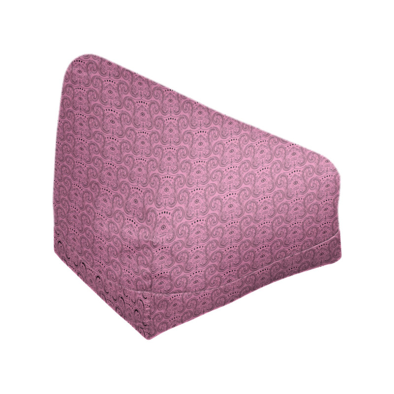 Sac de pois Leffel, H 27 po x L 30 po x P 25 po, Pouf fauteuil, Rose pastel/noir