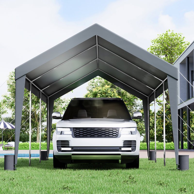 Dark Gray 10' x 20' Portable Heavy Duty Carport Canopy