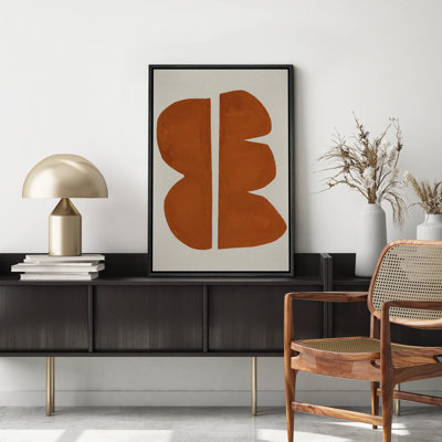 Forme Mid-Century «Formes géométriques abstraites à motif géométrique brun Mid-Century» sur