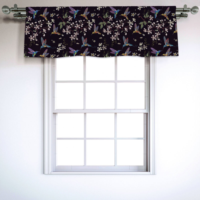 Sateen Floral Ruffled Window Valance