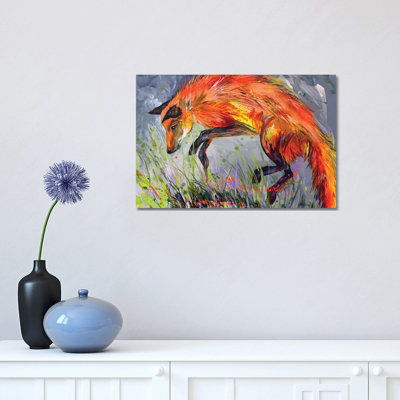 Spring Fox 1 Piece Wrapped Canvas Painting