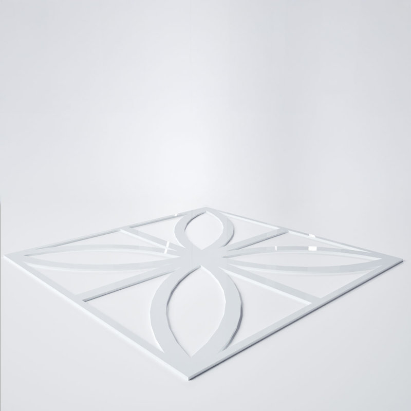 Panneaux muraux décoratifs en acrylique Swansea, moyen, l 15 3/8 po x H 15 3/8 po x T 1/8 po, blanc, Blanc