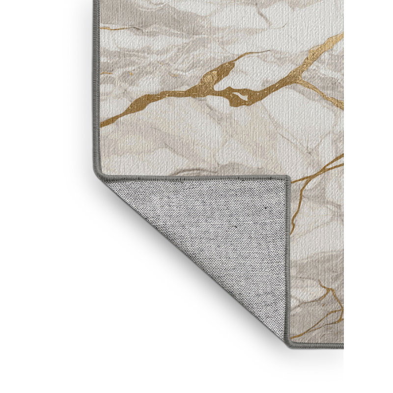 Machine Washable Gray Area Rug, Square 7'