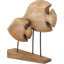 Handcarved Mango Wood Double Teardrop Angelfish Ornament-1961427543