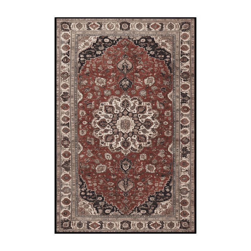 Tapis brun lavable à la machine, Rectangle de 5 pi x 8 pi