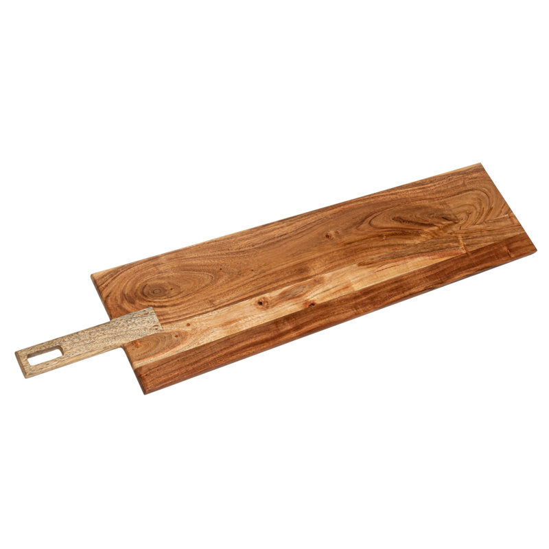 Plateau de service en acacia et bois de manguier avec poignée