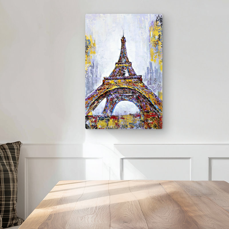Abstract Paint Splash Eiffel Tower - Metal Print for Home Decor