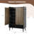 Spacious 6-Tier Shoe Cabinet Set – Double Doors, Adjustable Shelves, Hooks – Freestanding Wooden Entryway Organizer – Modern Hallway Storage – Black Cabinet with Dark Walnut Doors, Set of 2-129390711