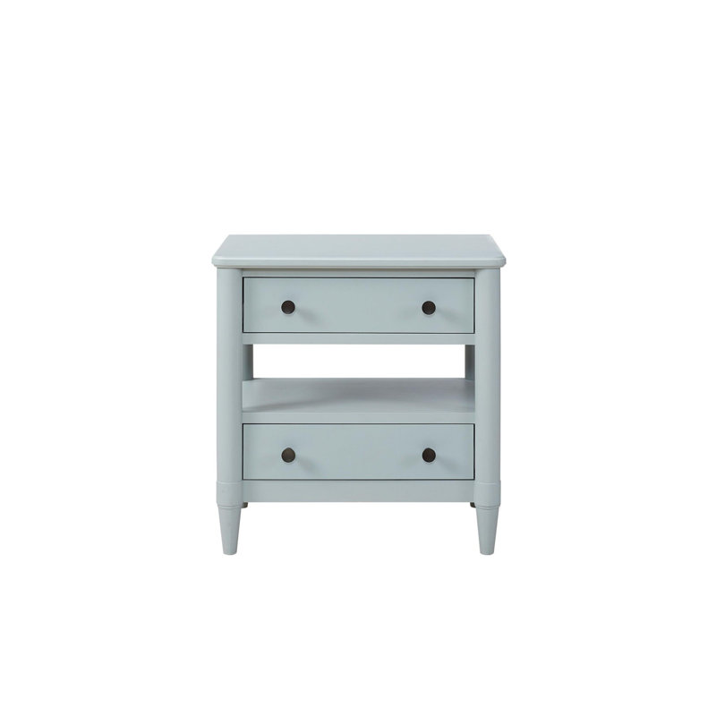 Table de chevet avec tiroir, Bleu clair