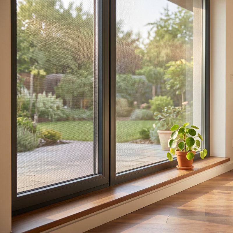 Rouleau de moustiquaire 48 po x 48 pi en acier inoxydable 304, filet de remplacement noir haute visibilité pour installation de fenêtres, portes, patios et bricolage