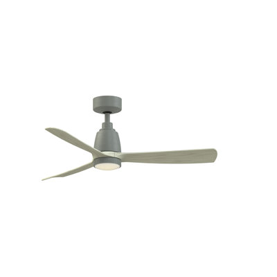 Kute 44 inch Indoor/Outdoor Smart Ceiling Fan with Knurled LED CCT Select Light Kit - Antique Graphite with Light Oak Blades