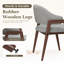 Fauteuil de salle à manger moderne et minimaliste rembourré en lin avec pieds en bois massif-1592195135