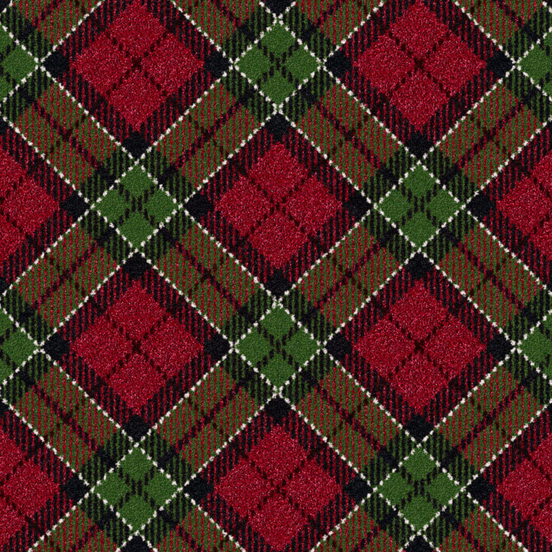 Ligaya Christmas Plaid Area Rug, Round 5'4"x5'4"
