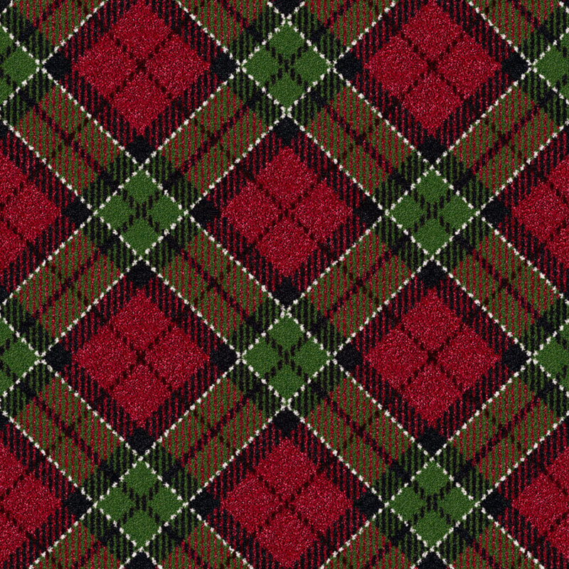 Tapis à motif écossais Ligaya Christmas, Rond 5 pi 4 po x 5 pi 4 po