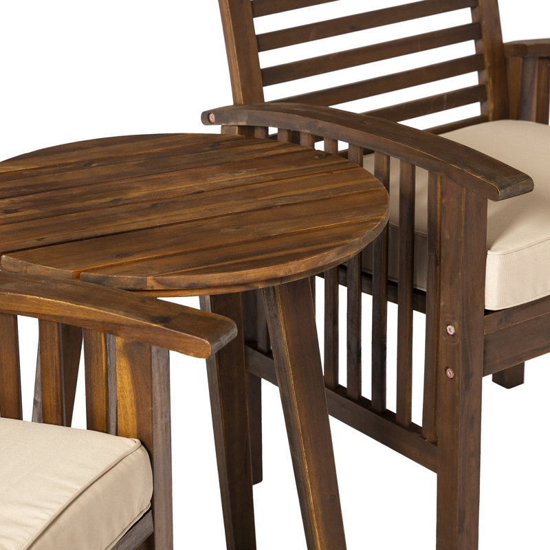 Ensemble de conversation avec coussins 3 pièces Anje, Marron foncé