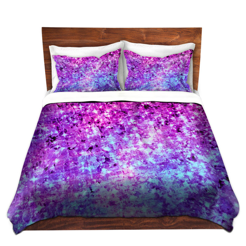Ensemble de housse de couette en rayonnement orchidée, 1 housse simple + 1 taie standard