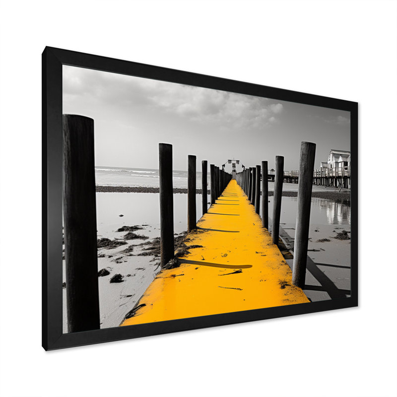 «Amandi Beach», reproduction sur toile, Cadre simple noir, H 30 po x l 40 po x P 1,5 po