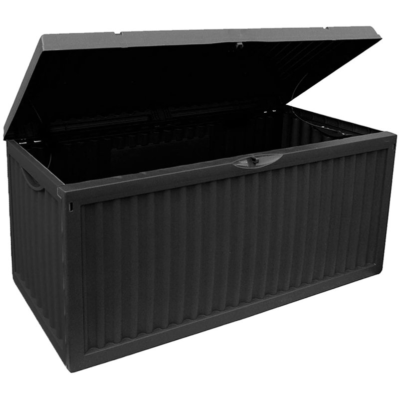 Dakota Fields Caera 120cm W 336L Resin Lockable Deck Box in Grey