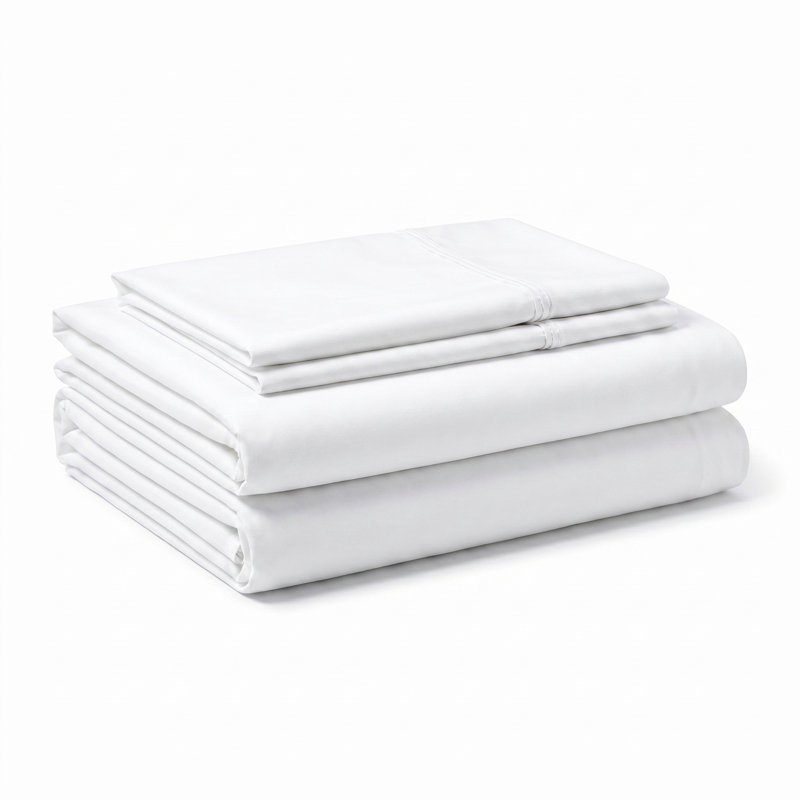 Split Hypoallergenic Sheet Set, White, Queen Sheet Set with 4 Pillowcases