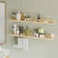 4 tablettes flottantes en bois naturel