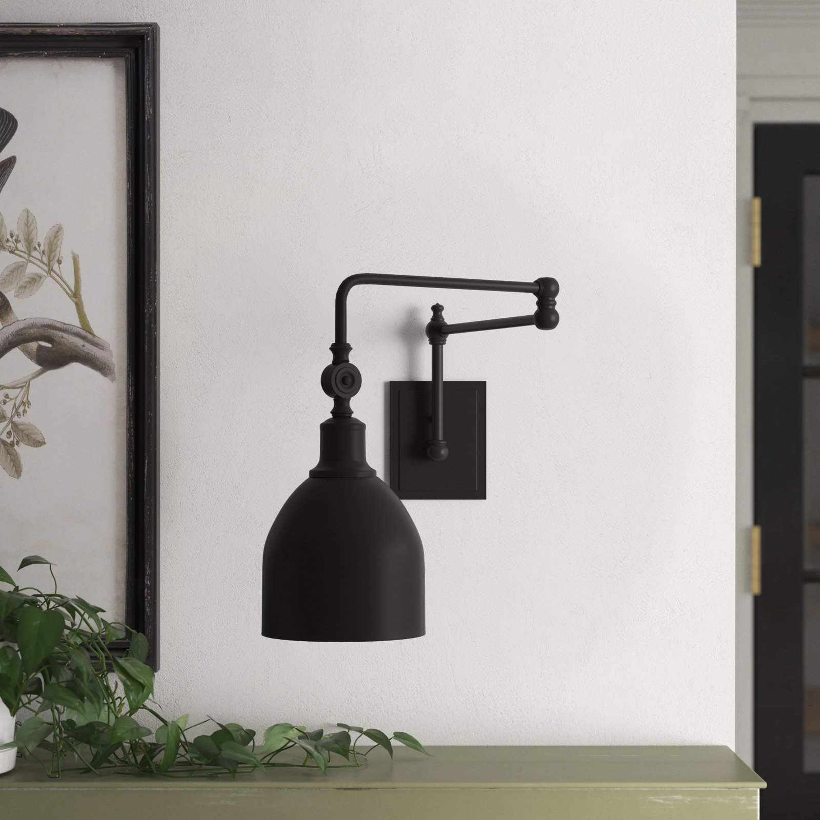 Seraphine Single Light Dimmable Swing Arm Sconce, Oil Rubbed Bronze