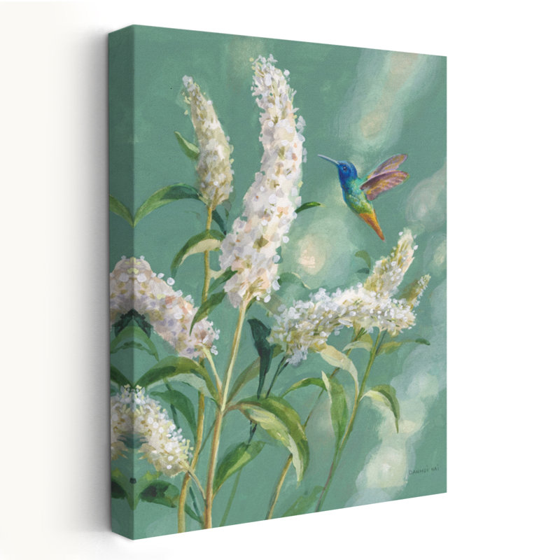 Animaux et oiseaux, colibri, printemps II, art, H 36 po x l 24 po