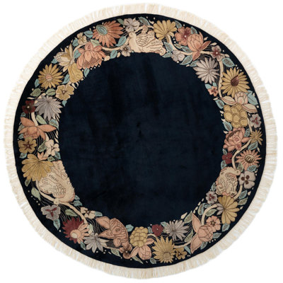 Tapis rond bleu marine Jacoby