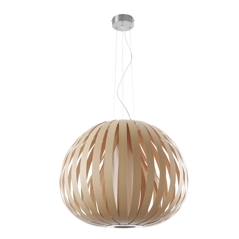 Poppy 1 - Light Pendant, Natural Beech, E26/Medium, 17" H x 24.8" W x 24.8" D