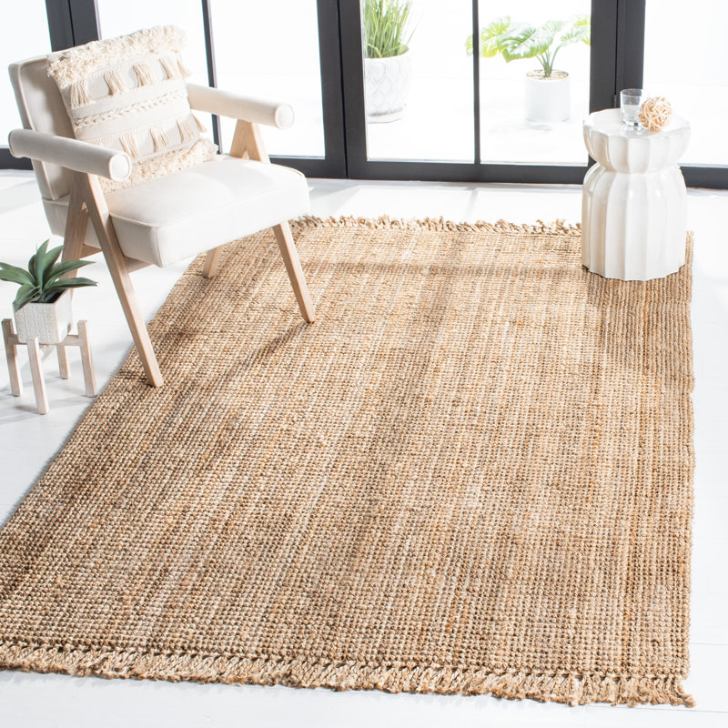 Lin Handwoven Jute Brown/Ivory Area Rug, Rectangle 122 x 183cm