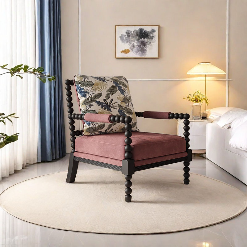 Breathable Fabric Chair with Solid Wood Frame