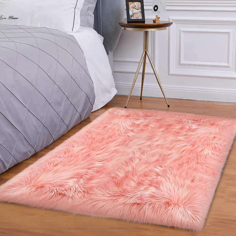 Faux Sheepskin Indoor Rug, Rectangle 3' x 4'