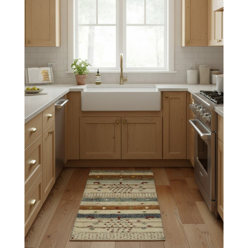 Jagmohan Wool Striped Indoor Rug