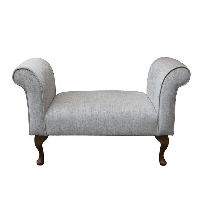 Upholstered Storage Bench, Green, Abstract
