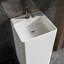 Lavabo carré sur pied en surface solide de 86 cm (34 po) de hauteur avec trop-plein