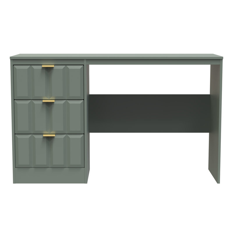 Besian 3 Drawer Desk  (Ready Assembled), Reed Green